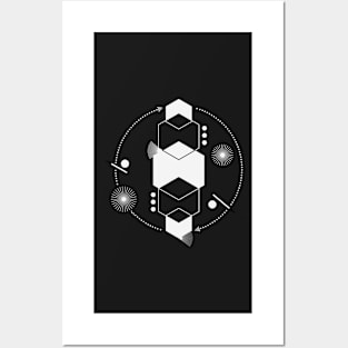 Geometric modern abstract black white Posters and Art